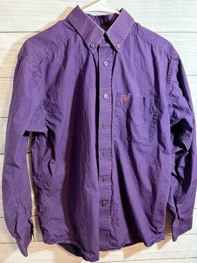 Ariat Purple Button-Down with Micro Dot Pattern